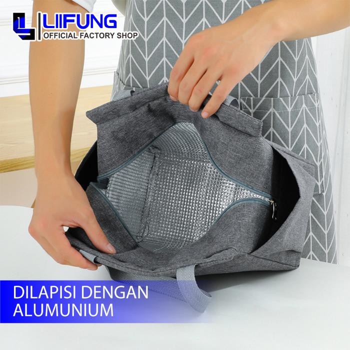 Tas Bekal Tahan Panas/ Tas Bekal Makanan Jumbo / Tas Bekal Jumbo Anti Air Makanan Bento Elegan