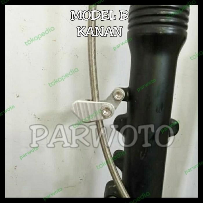 (Expert) Klem Breket Selang Rem Shock Depan Clamp Brake Hose Ninja Original CNC