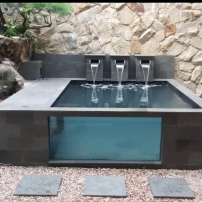 kolam air terjun minimalis pembuatan terindah