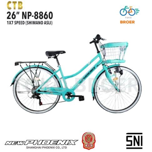 Sepeda Keranjang Dewasa Phoenix Np-8860 Ukuran 26 Inch 7 Speed Shimano