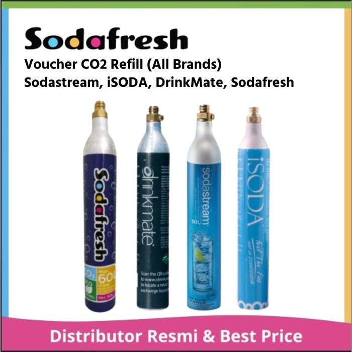 SodaStream, Ace, Drinkmate, iSoda, Sodafresh CO2 Voucher Isi Ulang