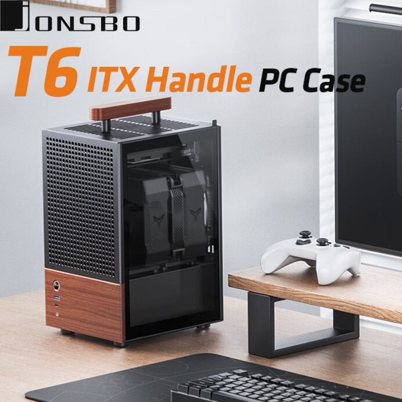 JONSBO T6 Black ITX Handle Chassis Computer Case 3mm Aluminum Alloy Shell 8mm North America Black