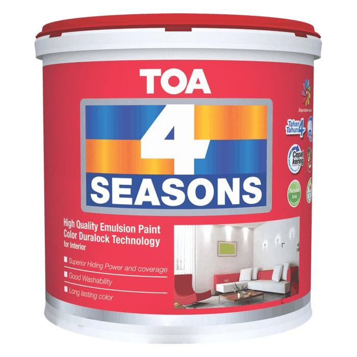 Cat Tembok Toa 4 Season Interior 5 Kg White #Gratisongkir