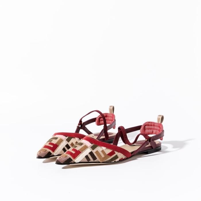 BestSeller FENDI Colibri lite flat slingback Red Multicolor