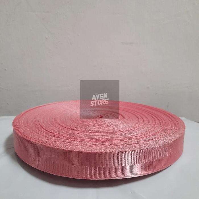 Webbing nylon 2.5 cm motif herringbone (per roll / 45m). webbing panah