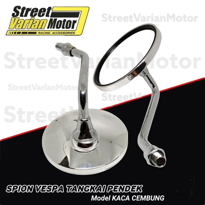 TERMURAH SPION RETRO BULAT CROME TANGKAI PENDEK SPION MOTOR