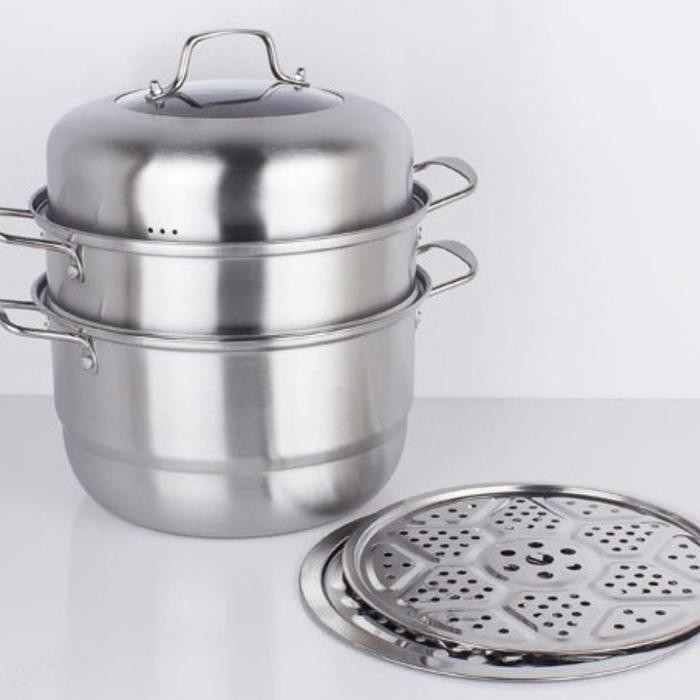 Steamer Susun 2 / Steamer 28Cm / Steamer Stainless / Panci Steamer 28Cm Pasti Ori