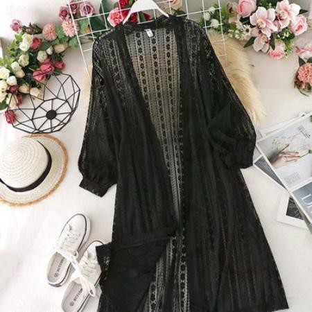 Ready- Outer Panjang Jasmine Cardigan Lace Busana Pantai [911] #Flassale