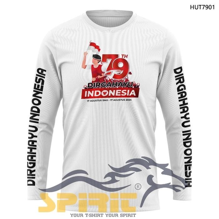 Termurah Kaos Tshirt 17 Agustus Baju Kemerdekaan Indonesia Kaos Agustusan Lengan Panjang Grab/Gosend