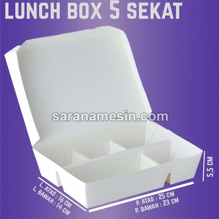 Baha - Paper Lunch Box 5 Sekat /Paper Box Anti Bocor 5 Sekat