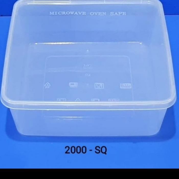 Baha - Kotak Plastik Makanan Nasi Uk 2000 Ml ( Isi 25 Pcs) Thinwal Food Kotak