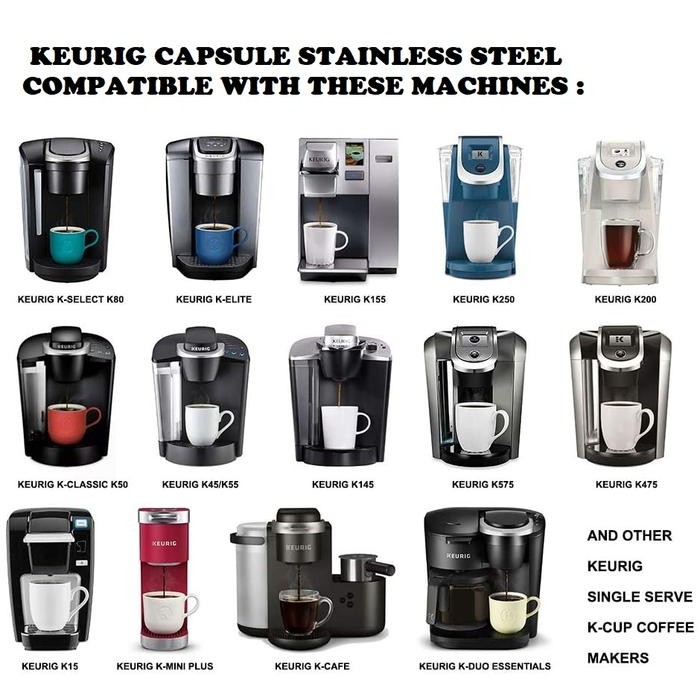 Keurig Capsule Stainless Steel Refill Coffee Maker Cafe - Heavy Duty