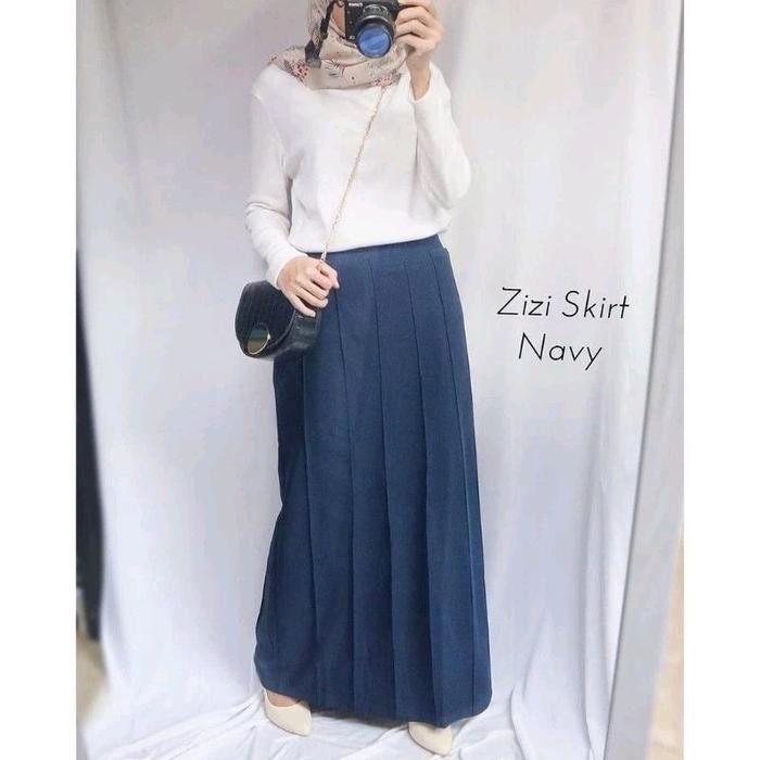 ROK ZIZI 1847 Best Seller Zizi Skirt CELLIA ORI Rok Kerja Panjang Wanita Full Jahitan Lipatan