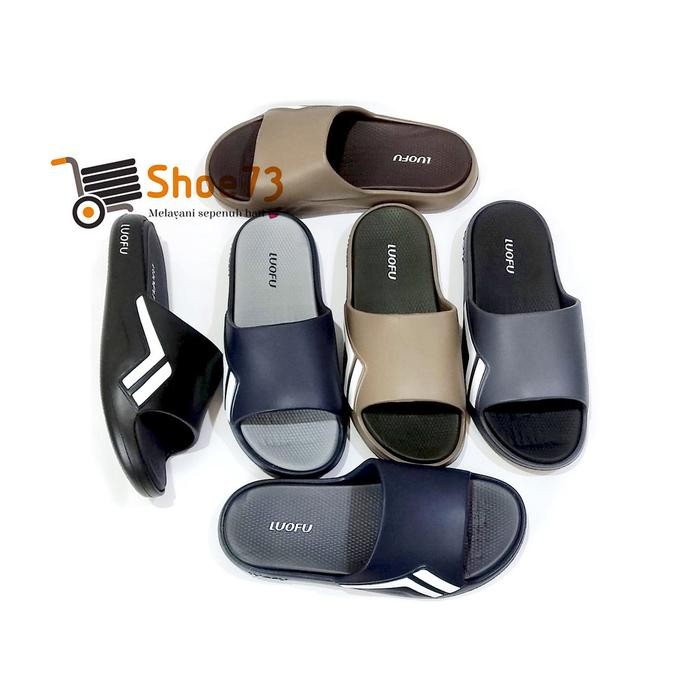 LUOFU E 6213 E01H3 SIZE 40-44 ORINAL l Sandal Selop Jelly Pria l Sendal Kokop Cowok Tebal