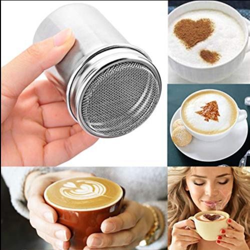 

Tempat Wadah Bumbu Cocoa Powder Kopi Gula Stainless Steel Latte-Kecil