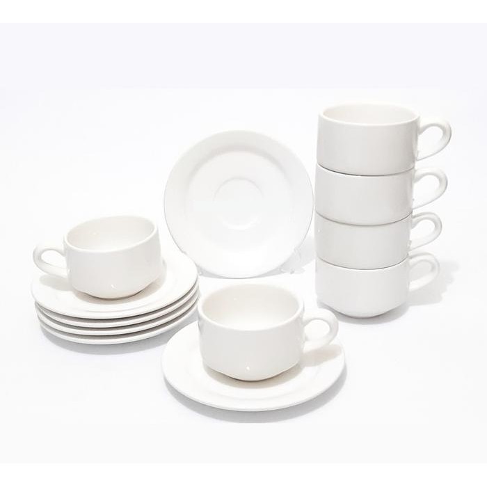 Cangkir Putih Polos - Siera (6 set)