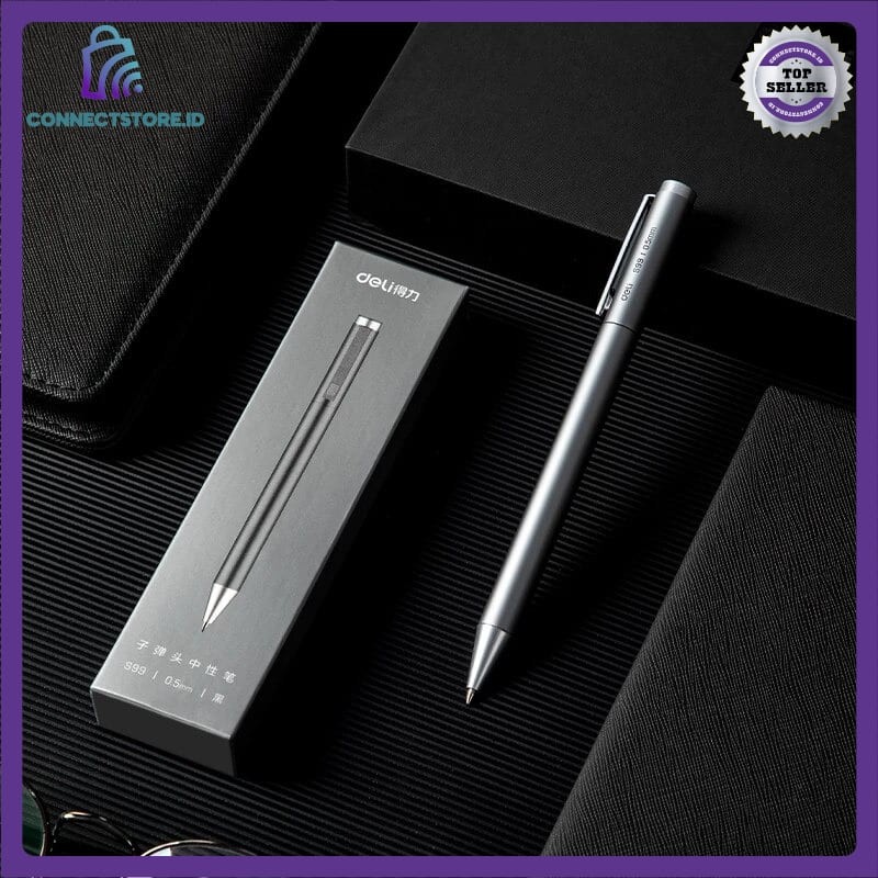 

Pulpen Gel Tanda Tangan Metal Roller Ballpoint 0.5mm 1 PCS-Silver