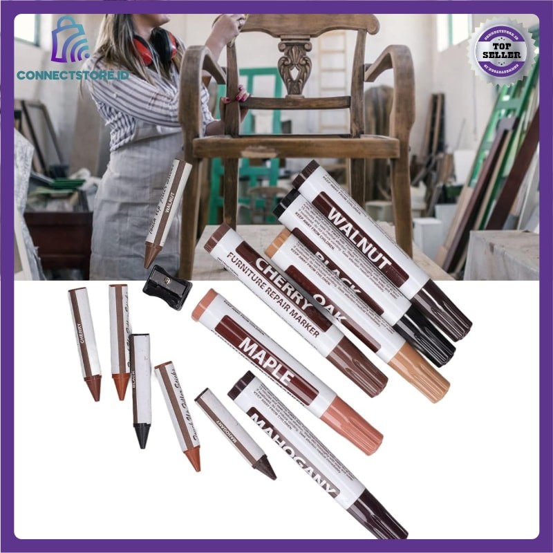 

Spidol Pewarna Kayu Wood Repair Sticks Marker 12 PCS-Multi Warna