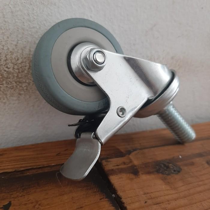 [Expert] RODA TROLLEY TROLI ABU GREY RUBBER 2 INCH HIDUP REM TUSUK DRAT