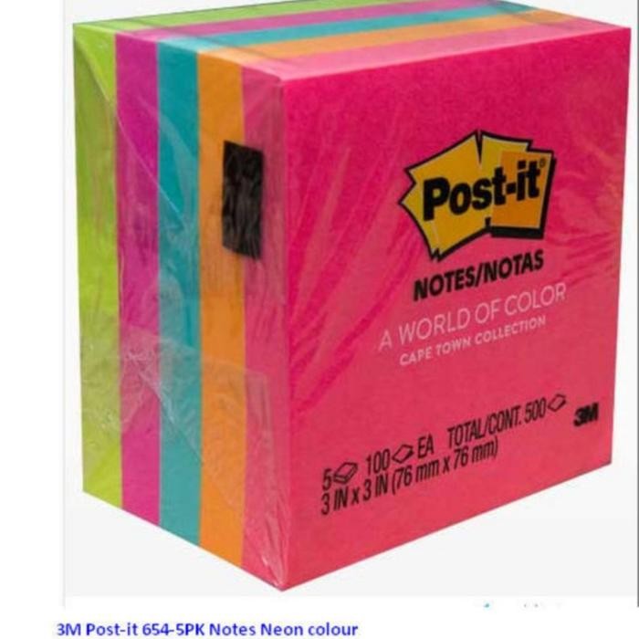 

Post it 654 3M warna Memo tempel Sticky Notes (5warna)