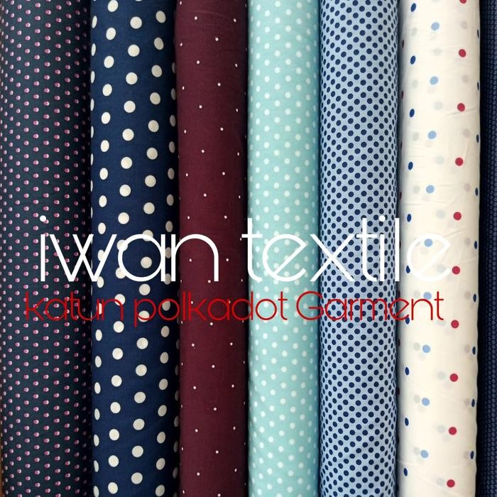 

PROMO kain katun motif polkadot bahan kemeja garment quality import