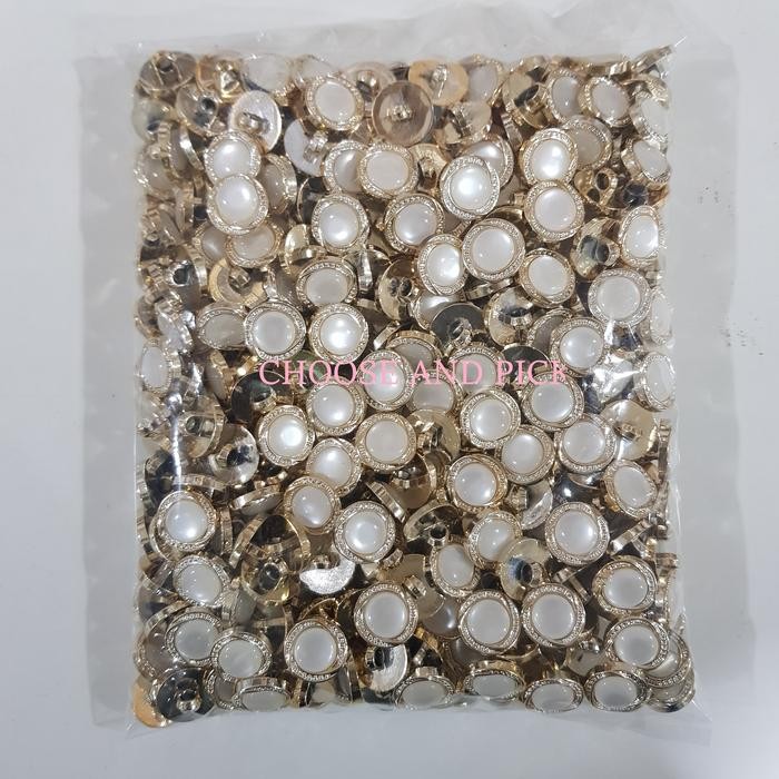 

Kancing Jamur Mutiara List Garis Bintik 20L 24L Emas Rosegold MURAH
