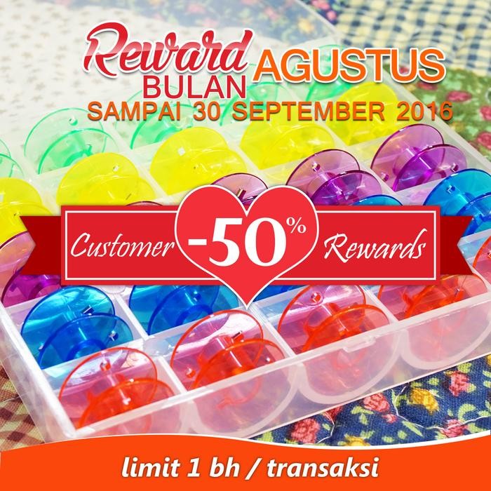 

Customer Rewards - Bobbins/Spool Plastik Warna + Box Mesin Jahit