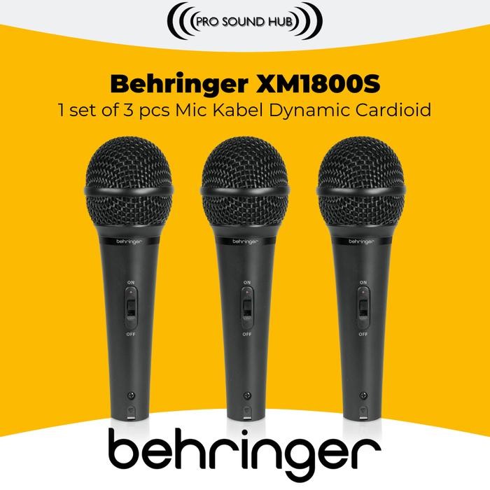 Behringer Xm1800S Xm1800 Xm 1800S 1 Set Mic Dynamic Isi 3 Vokal Pasti Ori