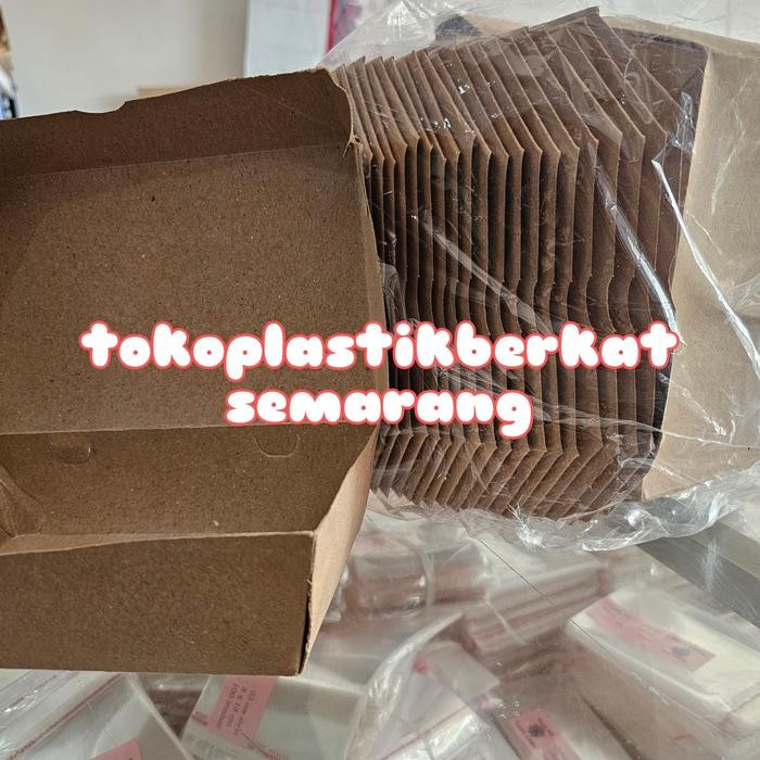 paper lunch box m cokelat / lunch box craft size M / lunchbox tebal