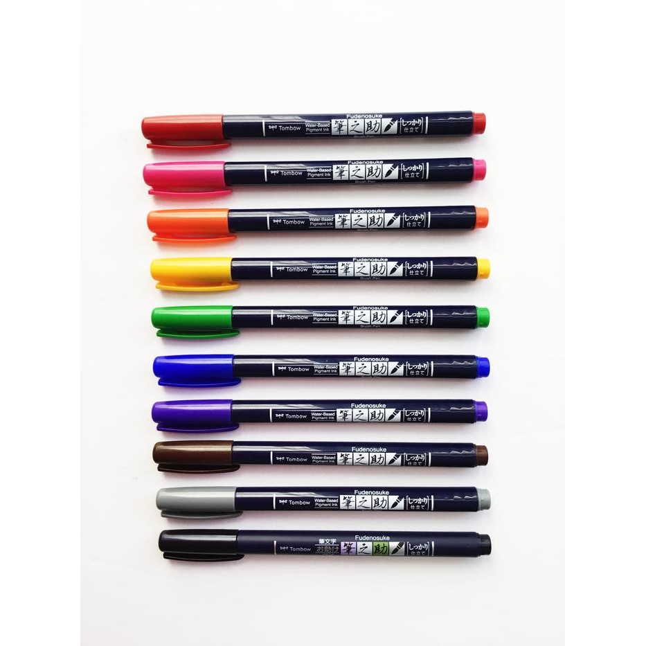 

Tombow Fudenosuke Brush Pen Hard Color Calligraphy / Fudenosuke Color
