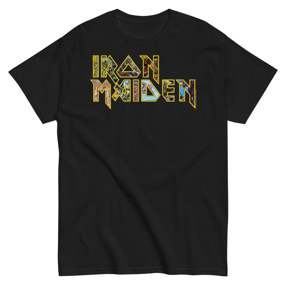 Kaos Jumbo Motif Eddie Iron Maiden Logo Katun Unisex Pria Wanita