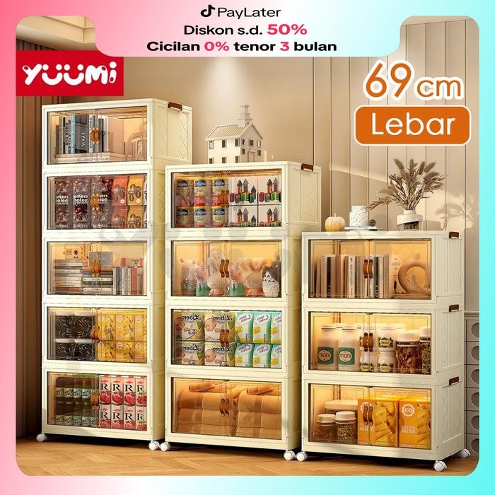 Rds - YuumiLemari Plastik Susun, Panjang 69 Cm, Cocok Untuk Menyimpan Pakaian, Snack, Mainan Dan