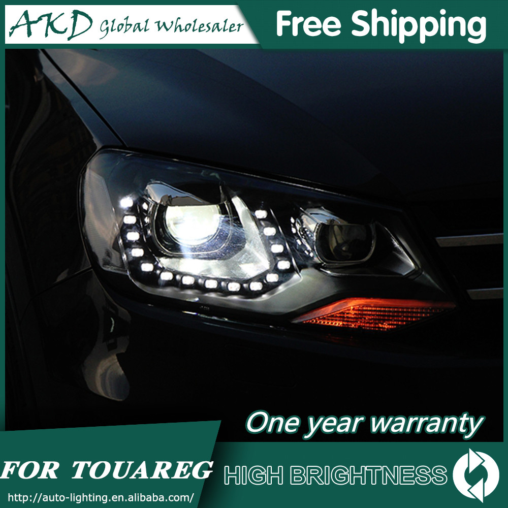 Car For VW Touareg 2010-2016 Headlights DRL Hella LED Bi Xenon Bulb