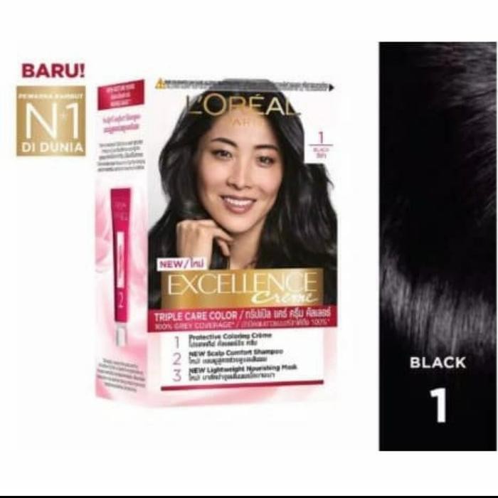 Terbaru Loreal Paris Semir Rambut/Cat Rambut No 1 Hitam Ready