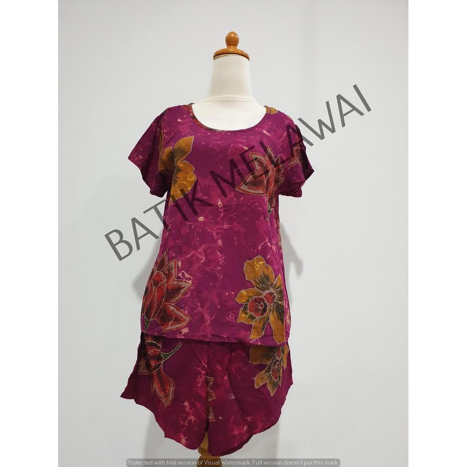 Setelan Batik PREMIUM SUNAN celana pendek tangan pendek Lapis Bis *