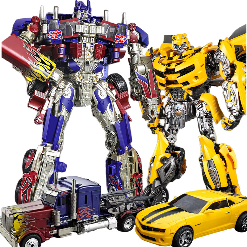30CM Transformation Optimus Prime Bumblebee Megatron Black Gold Robot Toy Alloy Star Commander Truck
