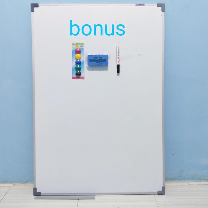 

Whiteboard / Papan Tulis Magnetic Vertikal Uk 90X120 Cm
