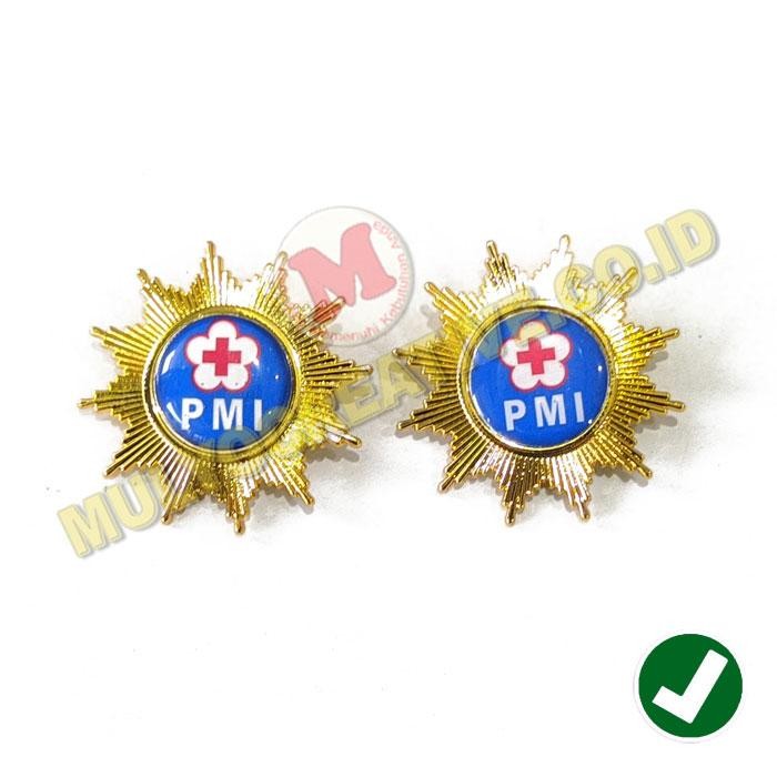 

Bros Logo PMI Model Matahari - Pin Logo Custom Murah PMI Warna Biru PREMIUM