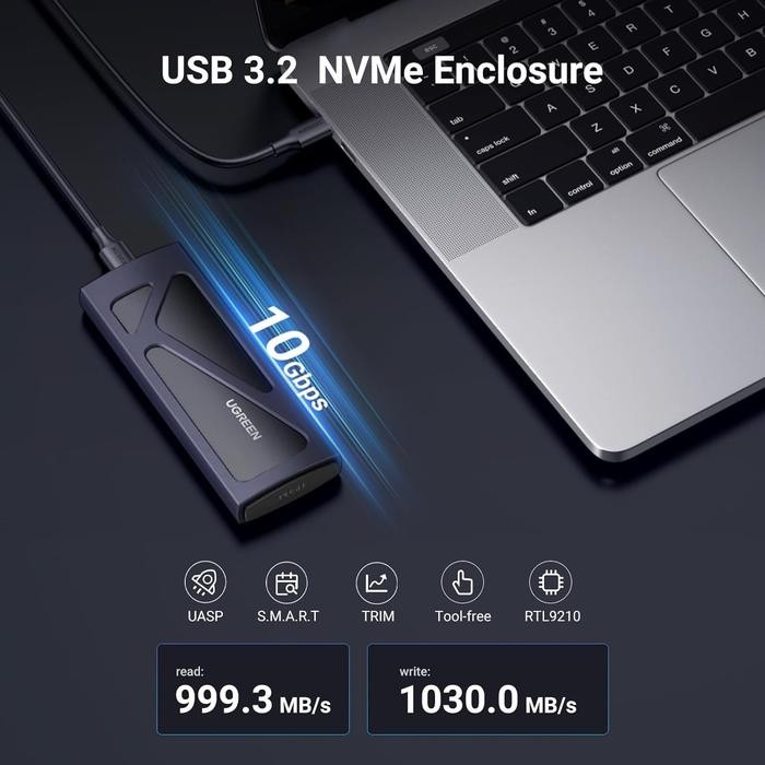 Terbaru Ugreen Ssd Enclosure M.2 Nvme Type C 10Gbps