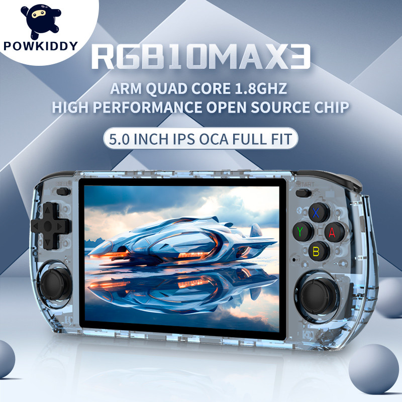 POWKIDDY RGB10 MAX3 Retro RK3566 Handheld Game Console 5 Inch