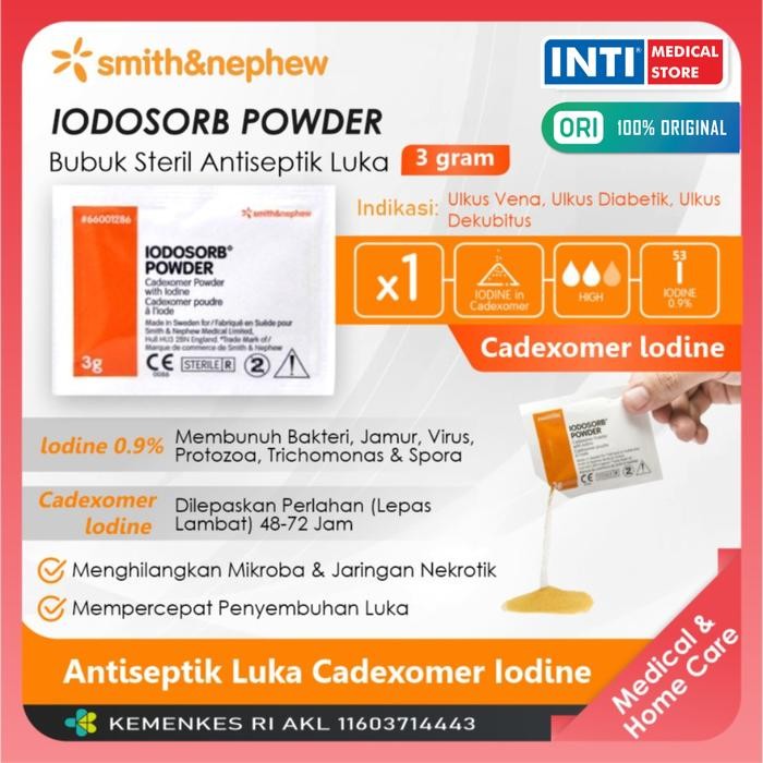 Smith & Nephew Iodosorb Powder 3g Antiseptik Luka Cadexomer Iodine