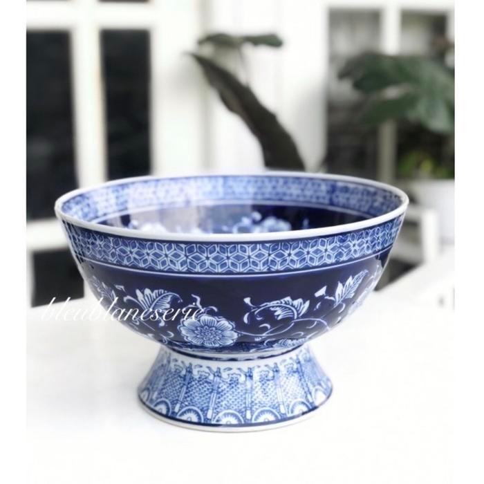Mangkok Keramik Biru Putih D30