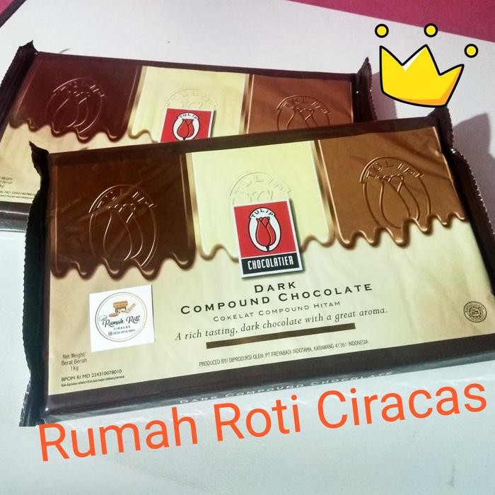 

NEW! TULIP DARK CHOCOLATE 1KG COMPOUND COKLAT BATANG CHOCO BKN ELMER COLATA