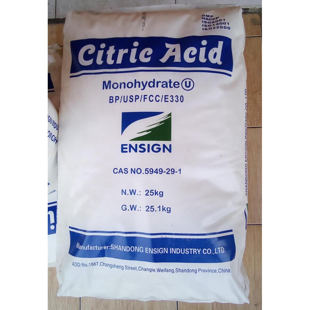 

NEW! CITRIC ACID MONOHYDRATE (CITRUN) EX. RRC (FOOD GRADE) 25KG