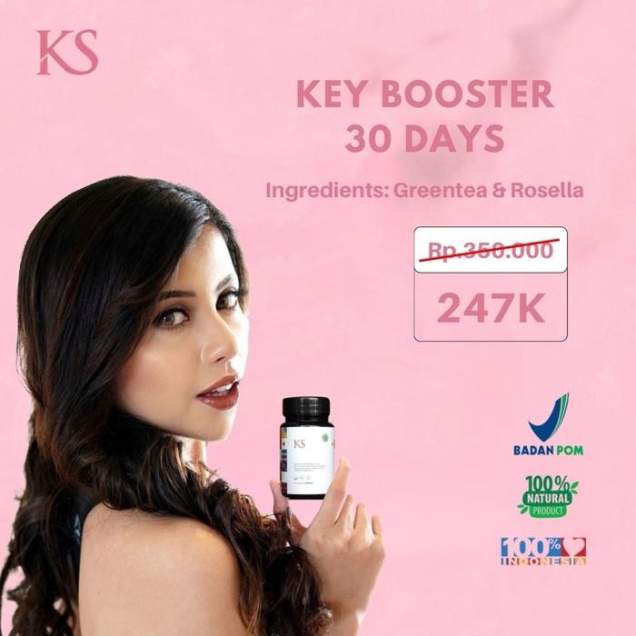 

Ready- Key Booster 15 & 30 Hari By Fahira Mira - Komposisi Green Teh & Rosella Bpom Tr 16239543 100%