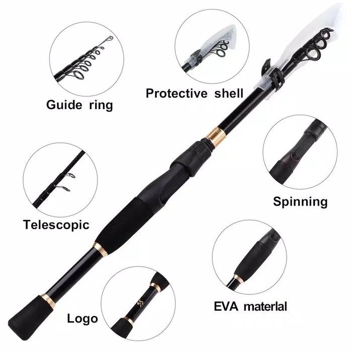Joran Pancing Sougayilang Spinning Fishing/Casting Rod Ultralight 1.8M
