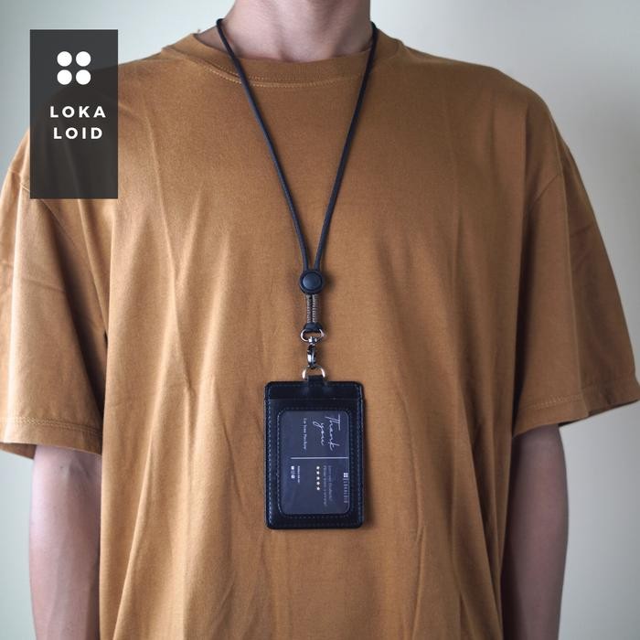 

ASLI Lokaloid Casual Lanyard ID e Tag Tali Gantungan er ID Premium Paracord Kulit Panjang Tali 50cm