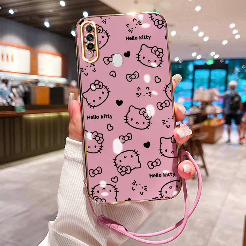 Casing Hp Untuk OPPO A31 A8 Case Casing Gambar kartun HP Cesing Silikon Softcase disepuh tali Kasing