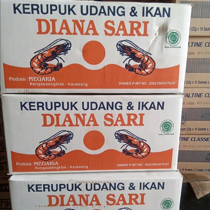 

Kerupuk Udang Dan Ikan Mede Diana Sari 5 Kg 1 Dus/ Kerupuk Mede Diana Sari Udang & Ikan Dus 5