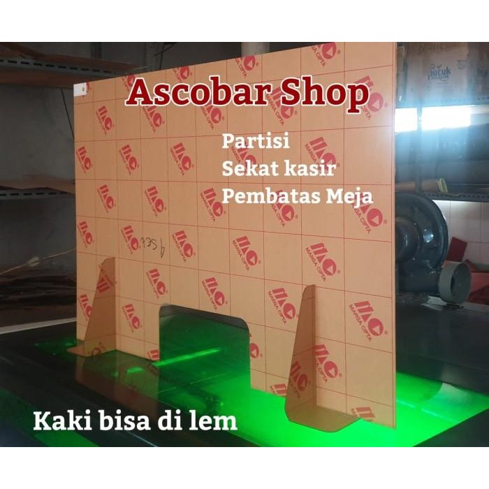 

Sekat Acrylic 2Mm Lebar 120X80Cm Meja Teller Kasir Partisi Pembatas